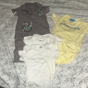 6 Baby Boy / Unisex Onesies - 12 months